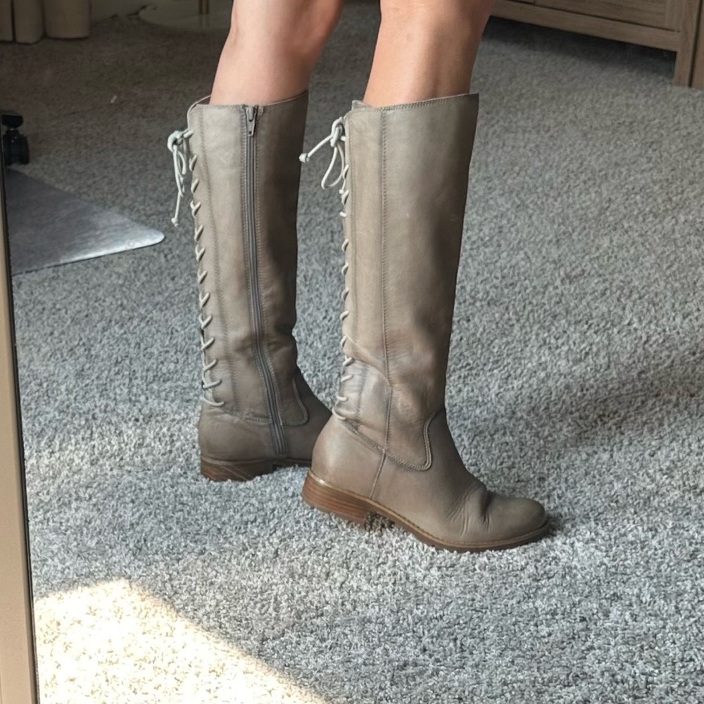 Sofft Sharnell Leather Tall Boots grey size 8 - Picture 11 of 15